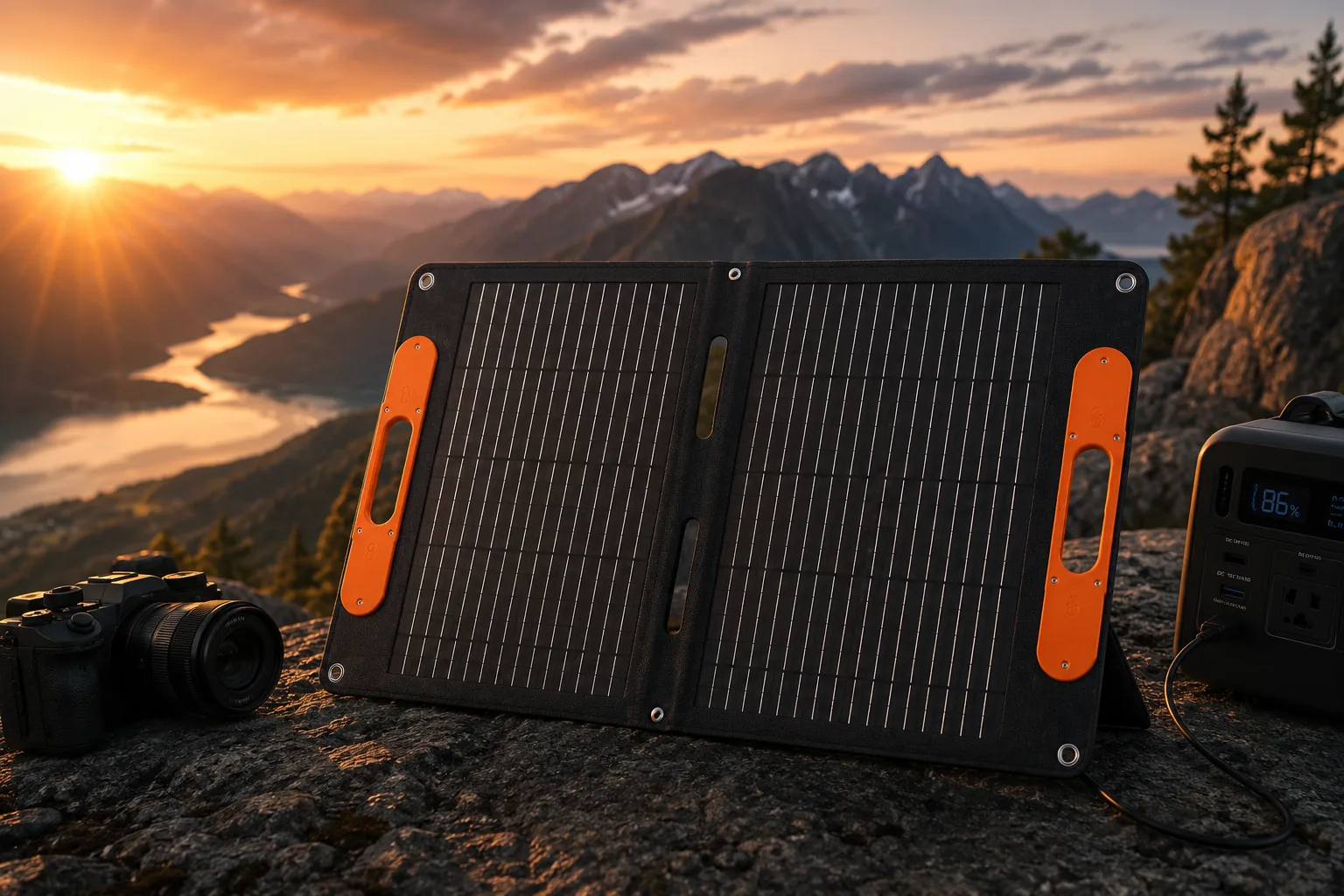 Solvio 60W Portable Panel in use