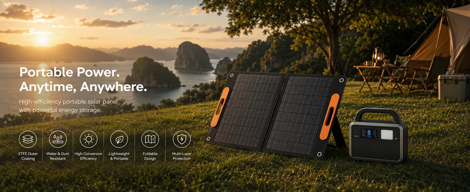 Solvio 60W Portable Panel lifestyle