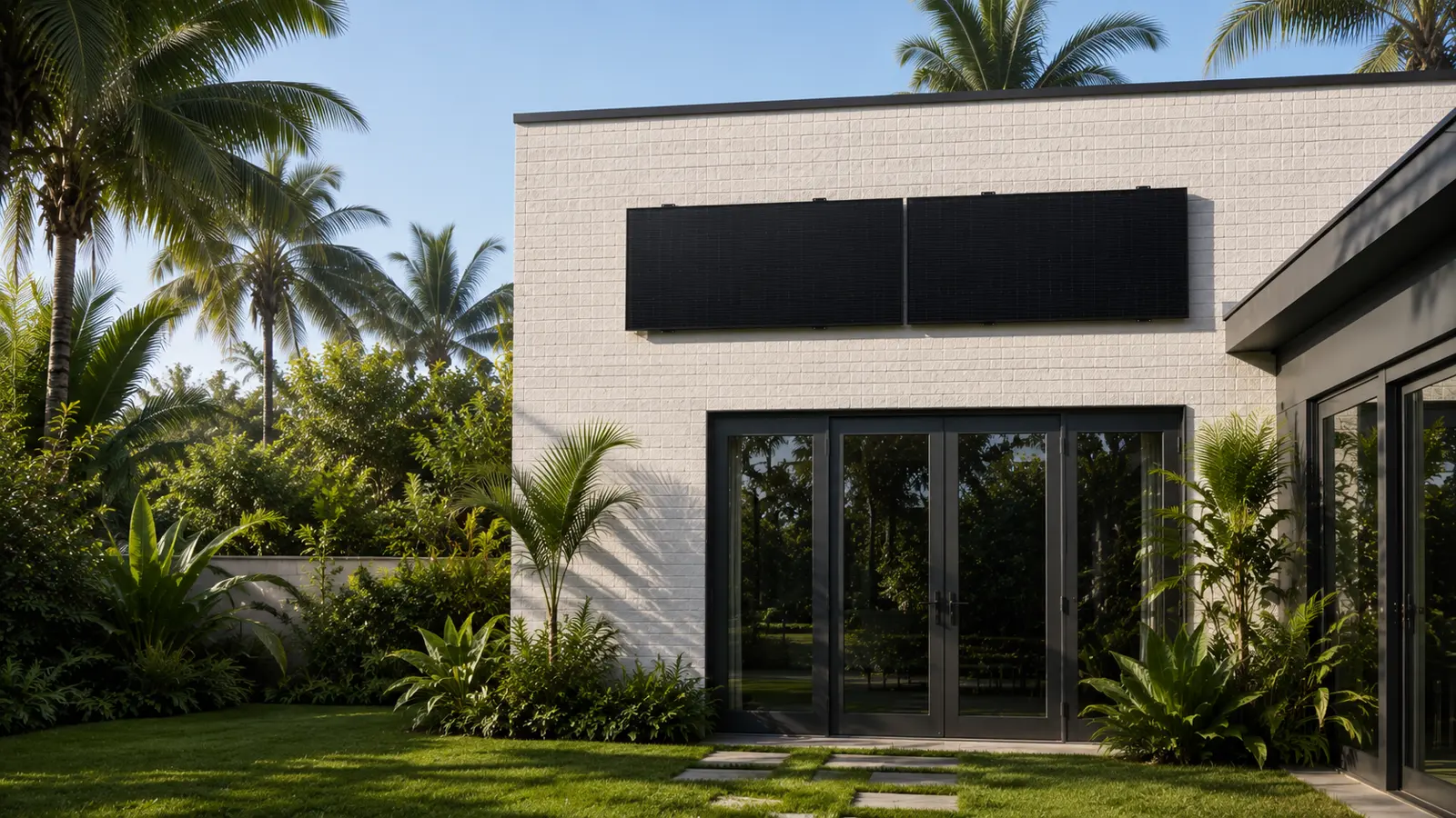 Solvio Dark Feather panels on a building facade